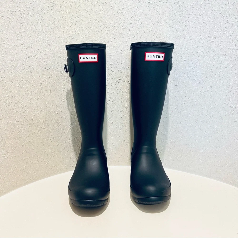 Hunter Original Women’s Slim Fit Tall Black Matte Rain Boots Sz 6 NEW